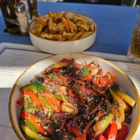 Wok veg and fries at Konoba Baća  in Ston