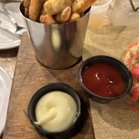 Vegan aioli with truffle fries  at 317 Main Street in Farmingdale