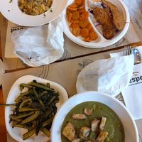 The tasting menu (top) and the broccoli soup with chicory greens at Respeat in Turin