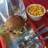 BBQ sandwich and Mac&Cheese   at Dale and Dollops in Ocean Grove