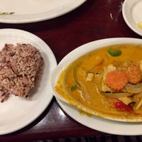 Red curry with “fish” at Thai Heritage & Vegan - Nob Hill in Albuquerque