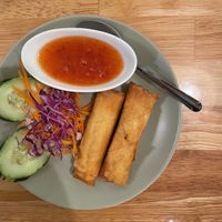 Crispy vegan rolls  at Basil and Co in Diamond Bar