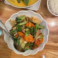 Stir fry cashews and vegetables   at Basil and Co in Diamond Bar