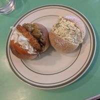 Hash brown curry roll and tofu egg salad roll at Roar Factory in Tainan
