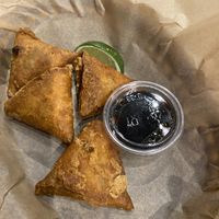Samosas - pass over this item, please.  at Green New American Vegetarian in Tempe