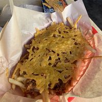 Chili cheese fries.  at Green New American Vegetarian in Tempe