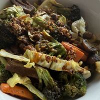 Firecracker red “curry” noodles  at Green New American Vegetarian in Tempe