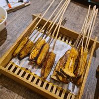 Aubergine and king mushroom at Pik Wah Bar & Cafe in Kuala Lumpur