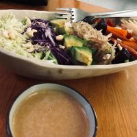 One of the delicious salads and homemade sauces available  at Thong Dong in Nha Trang