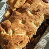 Vegan chicken kip sate. Available as sandwich or on fries. at Bijzonder Frietwerk in Dordrecht