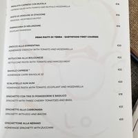 Menu at Da Gregorio in Capri