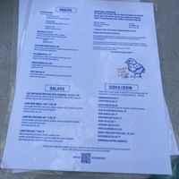 One side of current menu. V* is vegan, LOV is vegetarian.  at Gai Noi in Minneapolis