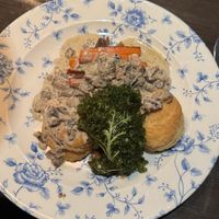 Mushroom, braised celery and puff pastry main course   at Frans & Chérie in Rovaniemi