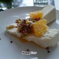 Orange and passionfruit cheesecake at ORB Cafe in Edinburgh