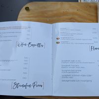 Menu with vegan tarte flambée at Zum Sternen in Ettlingen