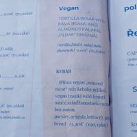 Vegan options besides some salades at Plima in Brela