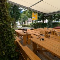 Beer garden at Braugasthof Falkenstein in Pfronten
