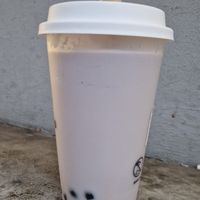 Hot Taro Milk with tapioca bubbles and soy milk at Teespresso in Stuttgart