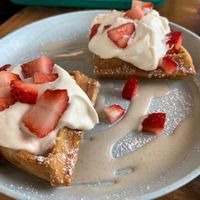 Strawberry waffle at Whale Bites Cafe in Depoe Bay