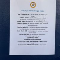 For those with other allergies, shows their awareness!  at Whale Bites Cafe in Depoe Bay