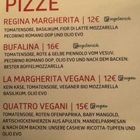 Menu (vegan and vegetarian).  at Nennillo in Bonn