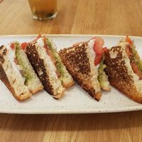 Grilled caprese sandwich at botànic in Barcelona