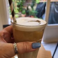 Iced Latte with Oat milk at botànic in Barcelona