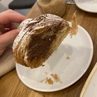 Chocolate mousse filled croissant   at botànic in Barcelona
