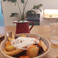 Hortalizas con allioli at botànic in Barcelona