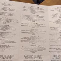 Menu at botànic in Barcelona