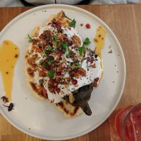 Roasted eggplant at botànic in Barcelona