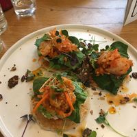 Kimchi blinis  at botànic in Barcelona