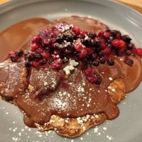 Chocolate pancakes at botànic in Barcelona