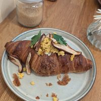Croissant with tofu at botànic in Barcelona