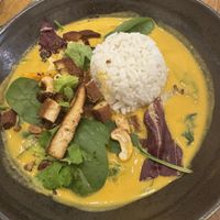 Pumpkin curry with smoked tofu.  AMAZING   at botànic in Barcelona
