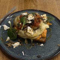 Romesco toast  at botànic in Barcelona