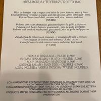 Menu of the day (7 of 7). This was the same two days in a row, I don't know how often it changes. at botànic in Barcelona