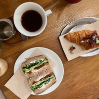 Sandwich and feta croissant  at botànic in Barcelona