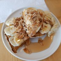 Peanut butter and banana on toast at Bungalow Café in Cannes
