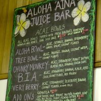 Lots of tasty bowls to eat! at Aloha 'Aina Juice Cafe in Lihue