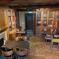 Part of the indoor seating available.  at The Library Bar in Edinburgh