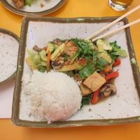 A veganized dish at Khanittha Im Werksviertel in Munich