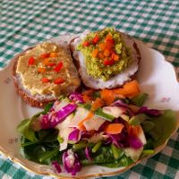 smörgåsbord with salad at Green Fika in Vimmerby
