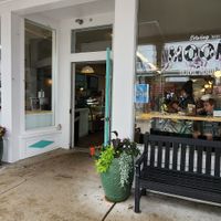 Outside at Good Day Cafe and Moomers Homemade Ice Cream Shop in Mackinac Island