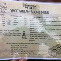 Speisekarte Sushi / menu sushi  at Ngon Veggie in Cologne