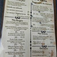 The menu at Arlequin in Sion