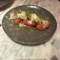 Tomato skewer  at La Huerta Funky Castizo in Madrid