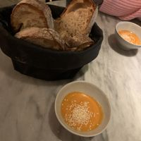 Soup and bread  at La Huerta Funky Castizo in Madrid