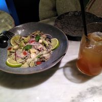 Ceviche and naranjada at La Huerta Funky Castizo in Madrid