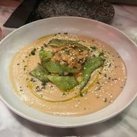 Roasted cauliflower creme with mushrooms  at La Huerta Funky Castizo in Madrid